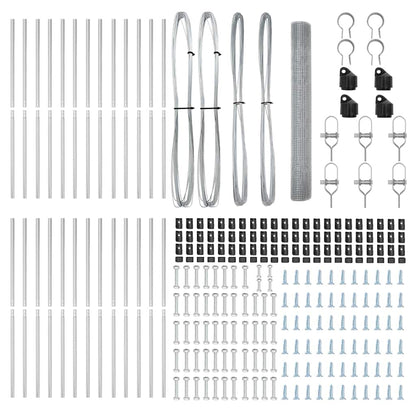 Zaunpfosten Silber 50 x 1,4 m (16 x 16 mm Gewebe) Stahl