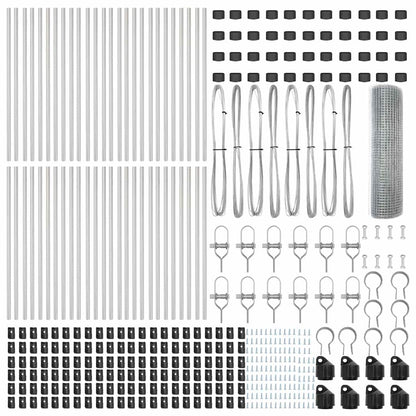 Zaunpfosten Silber 100 x 0,4 m (12 x 12 mm Netz) Stahl
