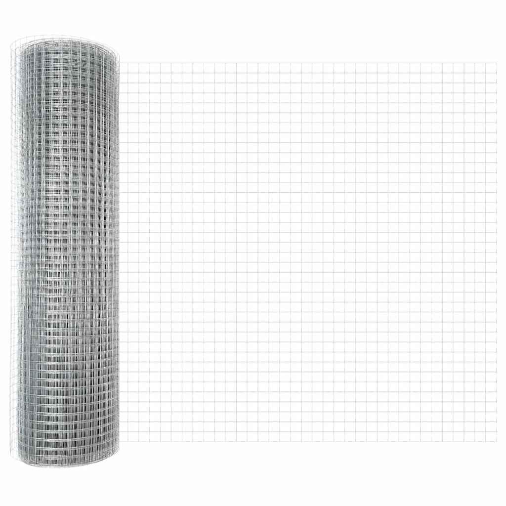 Zaunpfosten Silber 100 x 0,8 m (16 x 16 mm Netz) Stahl