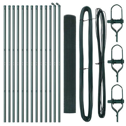 Zaunpfosten Grün 25 x 1 m (19 x 19 mm Draht) Stahl