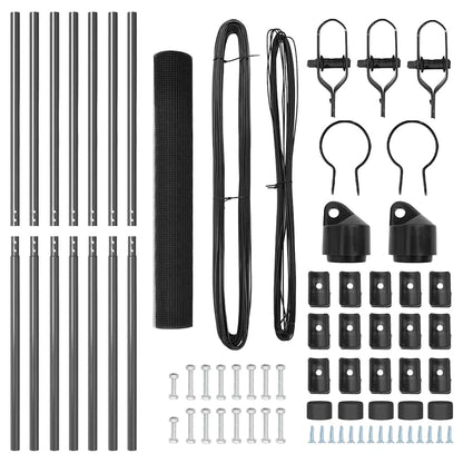 Zaunpfosten Grau 10 x 1 m (25 x 25 mm Maschen ) Stahl