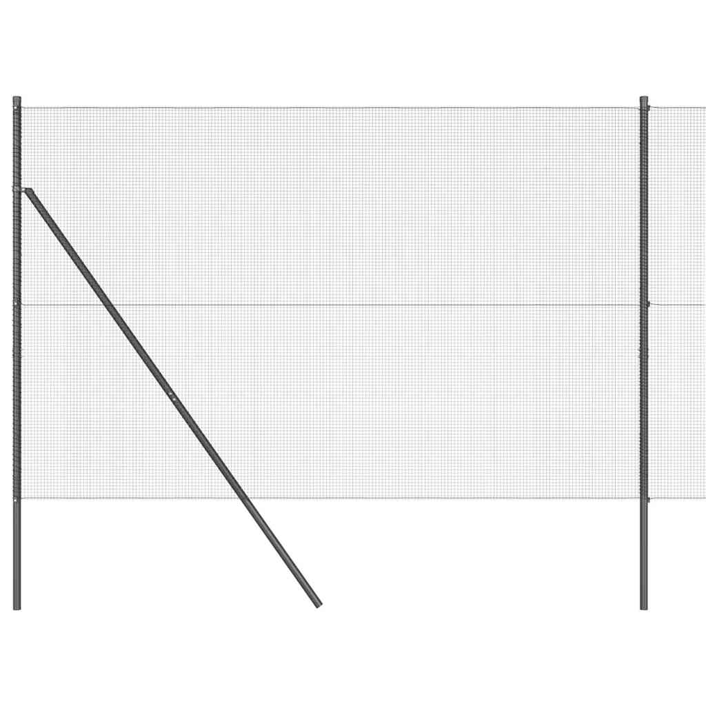 Zaunpfosten Grau 10 x 1,6 m (12 x 12 mm Maschenweite)