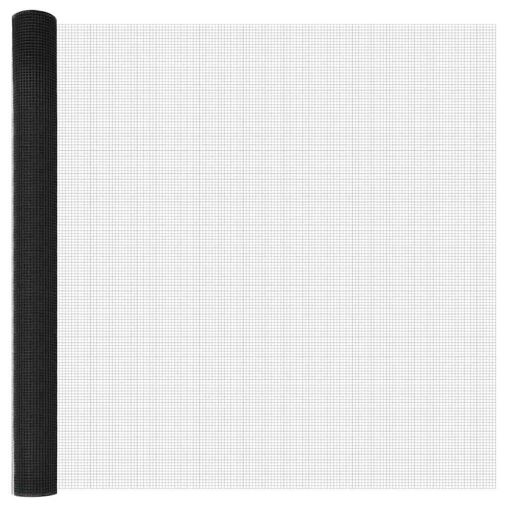 Zaunpfosten Grau 10 x 1,6 m (16 x 16 mm Maschenweite)