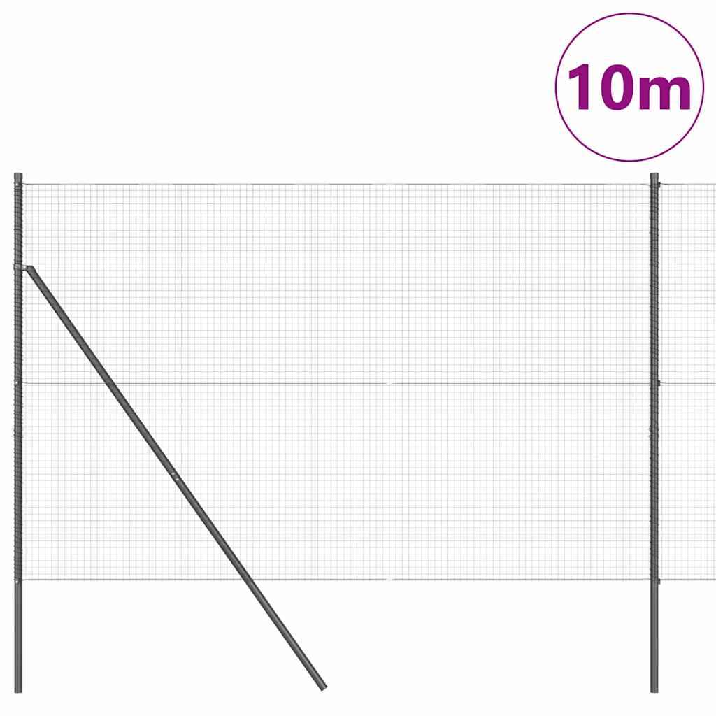 Zaunpfosten Grau 10 x 1,6 m (25 x 25 mm Maschenweite)