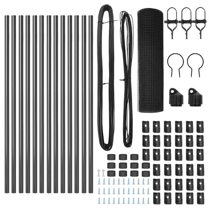 Zaunpfosten Grau 25 x 0,5 m (16 x 16 mm Netz) Stahl