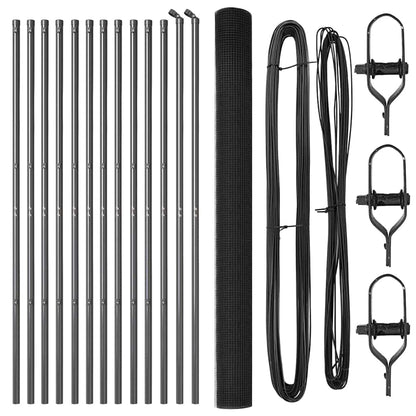 Zaunpfosten Grau 25 x 1,5 m (25 x 25 mm Maschendraht) Stahl