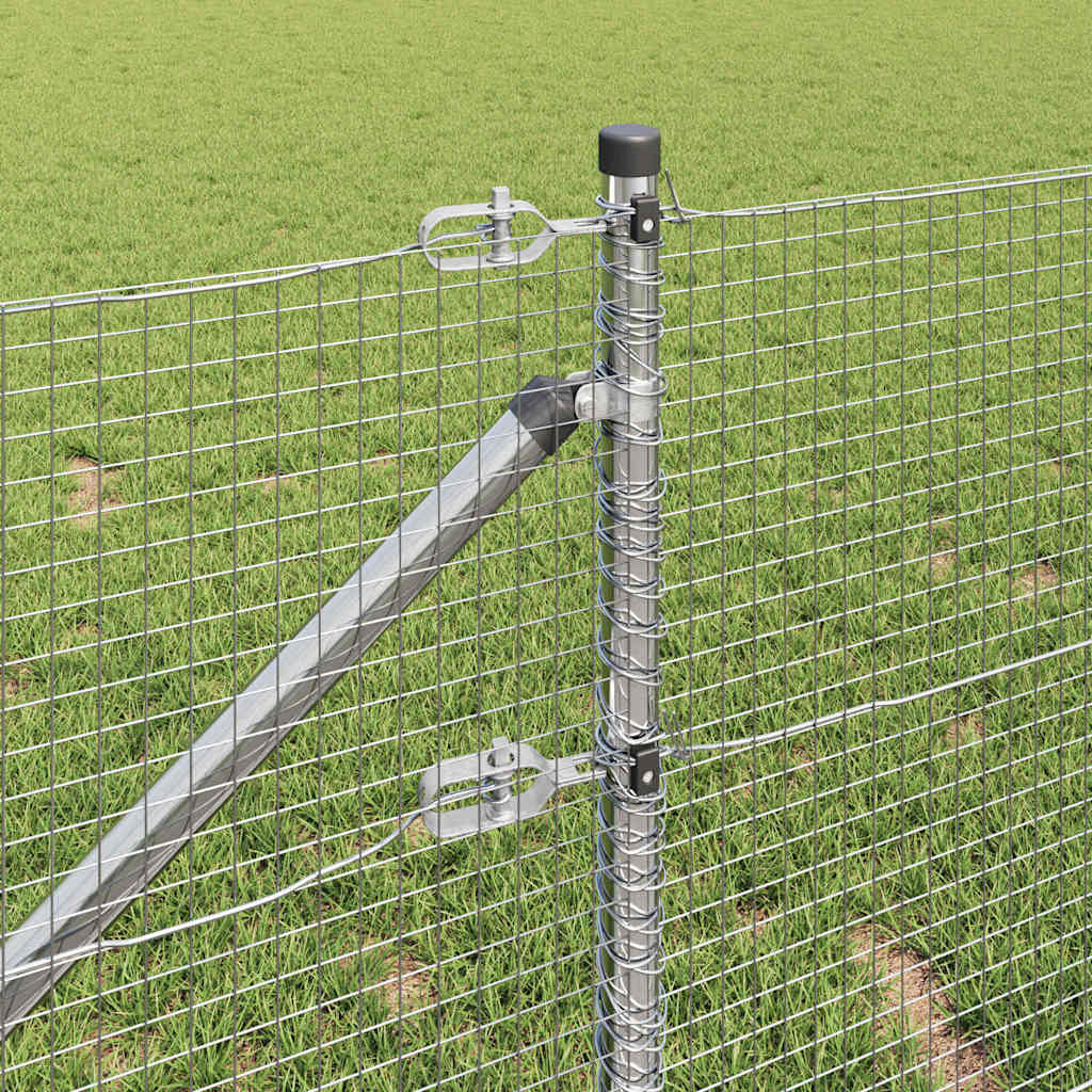 Zaunpfosten Silber 10 x 0,4 m (19 x 19 mm Netz) Stahl