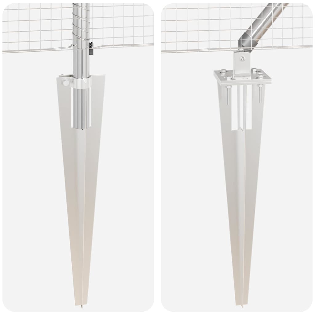 Zaunpfosten Silber 10 x 0,8 m (19 x 19 mm Maschen) Stahl