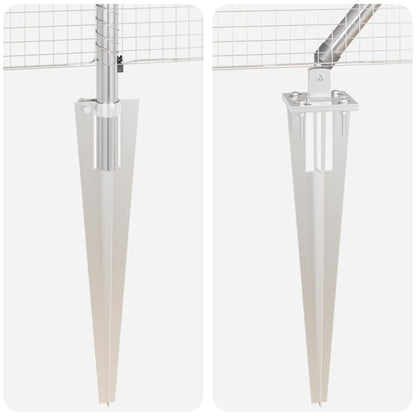 Zaunpfosten Silber 10 x 0,8 m (19 x 19 mm Maschen) Stahl