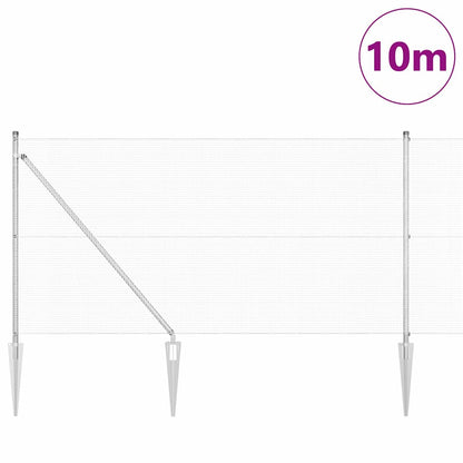 Zaunpfosten Silber 10 x 1 m (12 x 12 mm Maschen ) Stahl