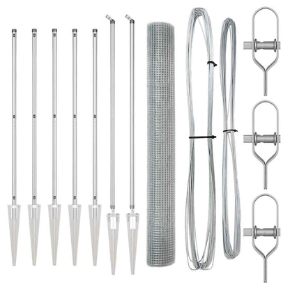 Zaunpfosten Silber 10 x 1,4 m (19 x 19 mm Drahtgewebe) Stahl