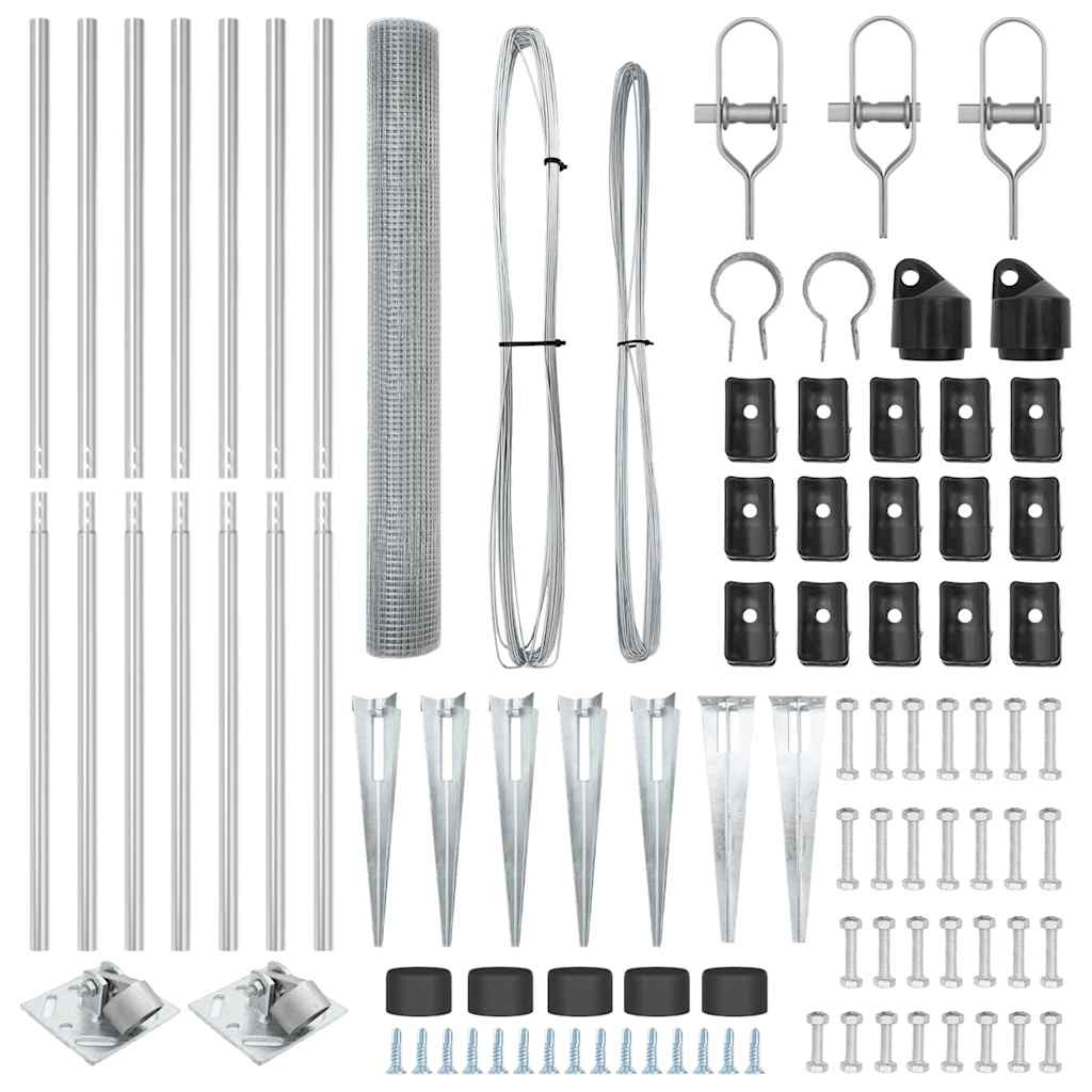 Zaunpfosten Silber 10 x 1,4 m (19 x 19 mm Drahtgewebe) Stahl
