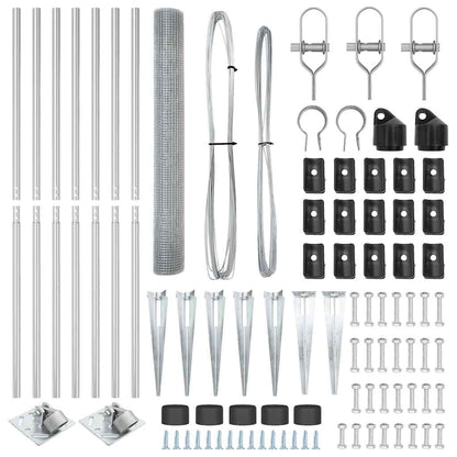 Zaunpfosten Silber 10 x 1,4 m (19 x 19 mm Drahtgewebe) Stahl