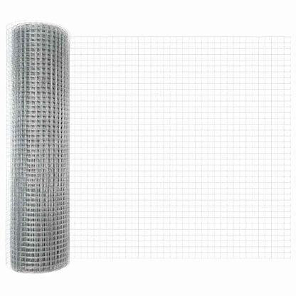 Zaunpfosten Silber 25 x 0,4 m (12 x 12 mm Maschen) Stahl