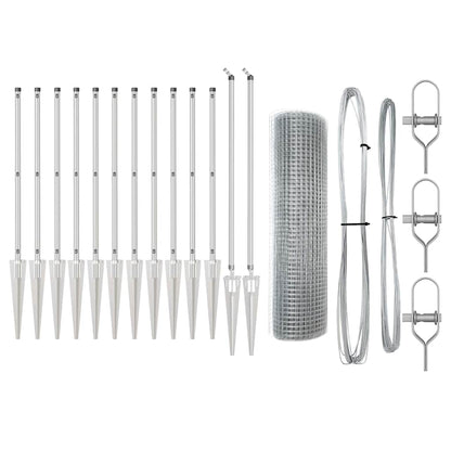 Zaunpfosten Silber 25 x 0,8 m (19 x 19 mm Masche) Stahl