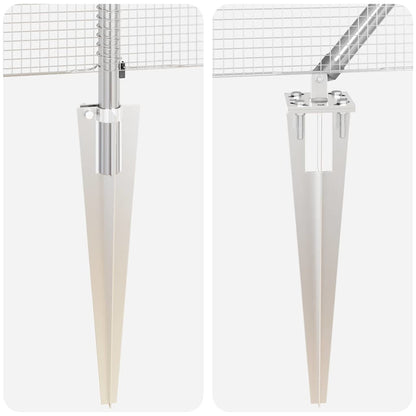 Zaunpfosten Silber 25 x 1,5 m (12 x 12 mm Netz) Stahl