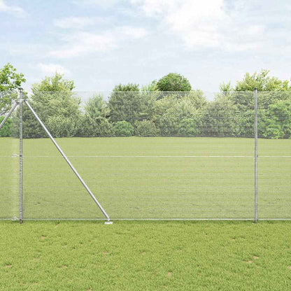 Zaunpfosten Silber 25 x 1,5 m (12 x 12 mm Netz) Stahl