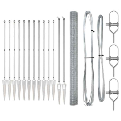 Zaunpfosten Silber 25 x 1,5 m (12 x 12 mm Netz) Stahl