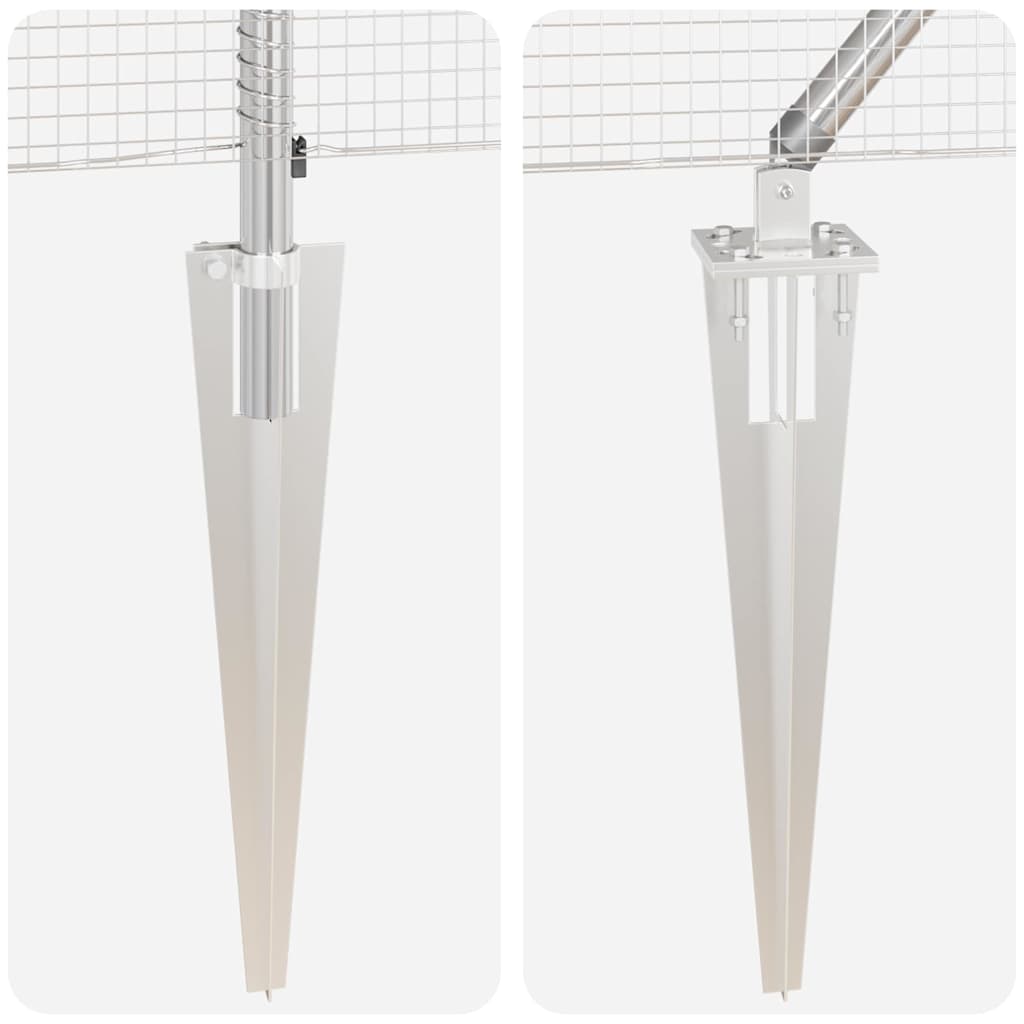 Zaunpfosten Silber 25 x 1,5 m (16 x 16 mm Netz) Stahl