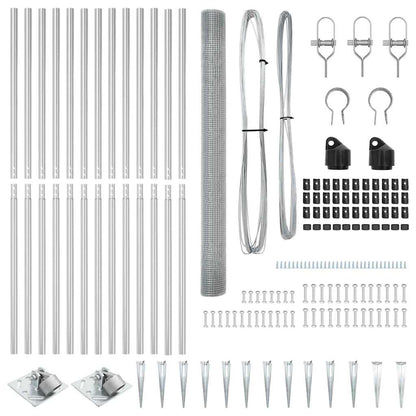 Zaunpfosten Silber 25 x 1,5 m (19 x 19 mm Masche) Stahl