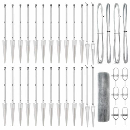 Zaunpfosten Silber 50 x 0,4 m (25 x 25 mm Netz) Stahl