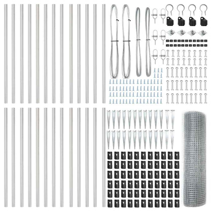 Zaunpfosten Silber 50 x 0,4 m (25 x 25 mm Netz) Stahl