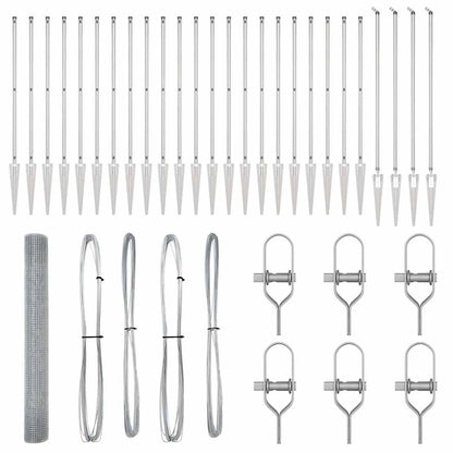 Zaunpfosten Silber 50 x 1,2 m (25 x 25 mm Gitter) Stahl