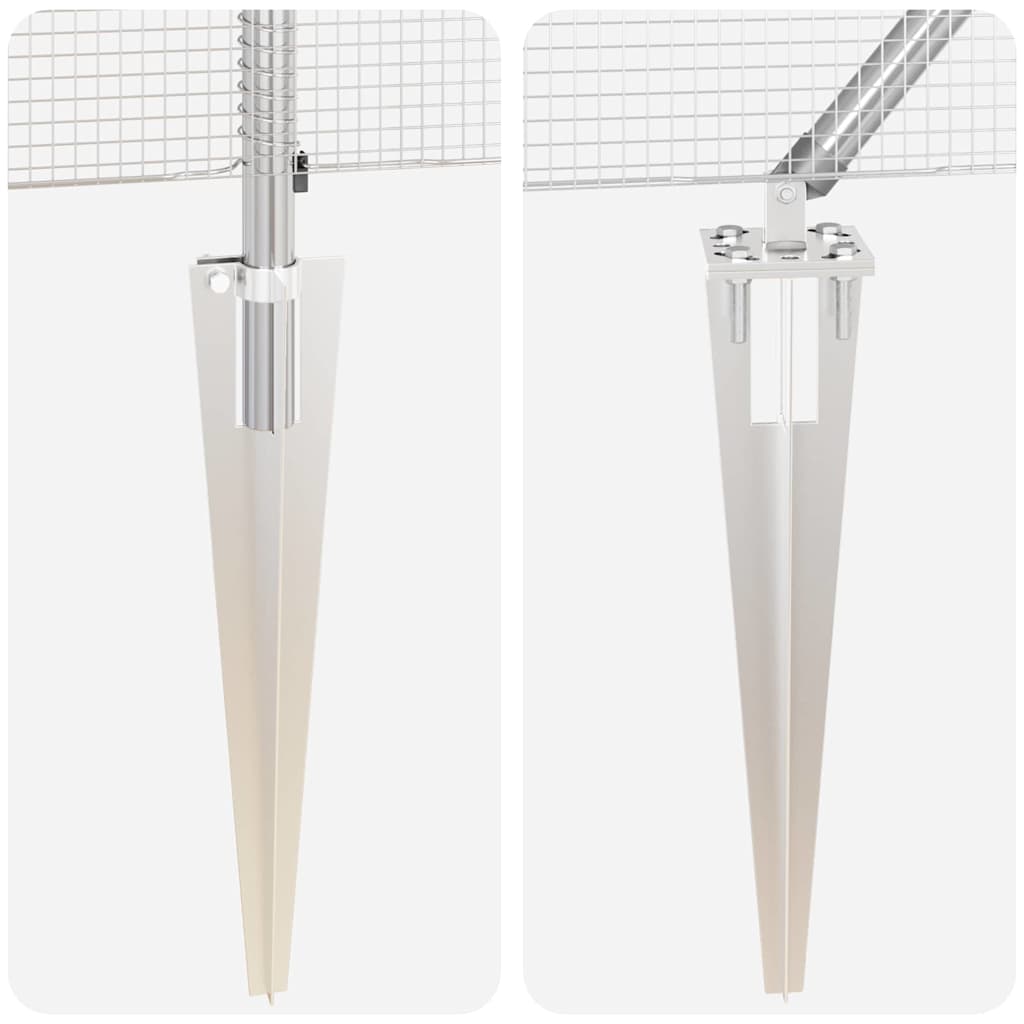 Zaunpfosten Silber 50 x 1,4 m (12 x 12 mm Netz) Stahl