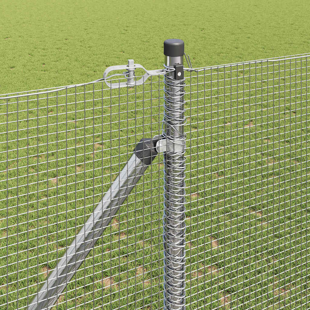 Zaunpfosten Silber 50 x 1,4 m (12 x 12 mm Netz) Stahl