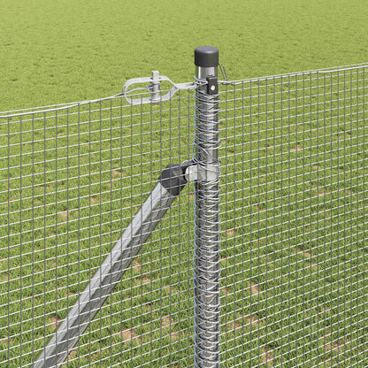 Zaunpfosten Silber 50 x 1,4 m (12 x 12 mm Netz) Stahl