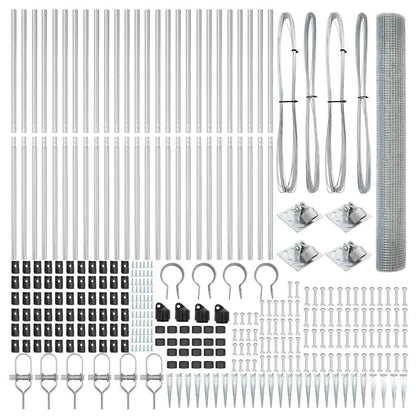 Zaunpfosten Silber 50 x 1,4 m (25 x 25 mm Netz) Stahl