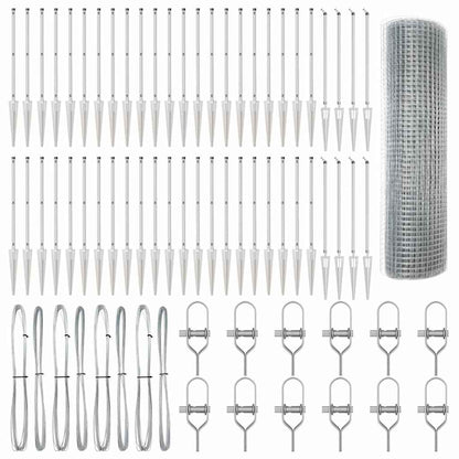 Zaunpfosten Silber 100 x 0,8 m (16 x 16 mm Netz) Stahl