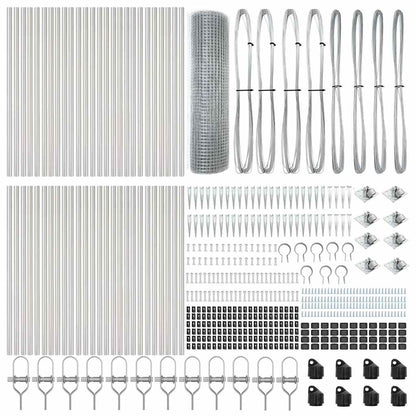 Zaunpfosten Silber 100 x 0,8 m (16 x 16 mm Netz) Stahl