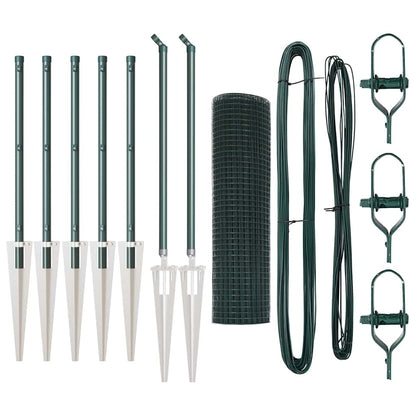 Zaunpfosten Grün 10 x 0,5 m (25 x 25 mm Netz) Stahl