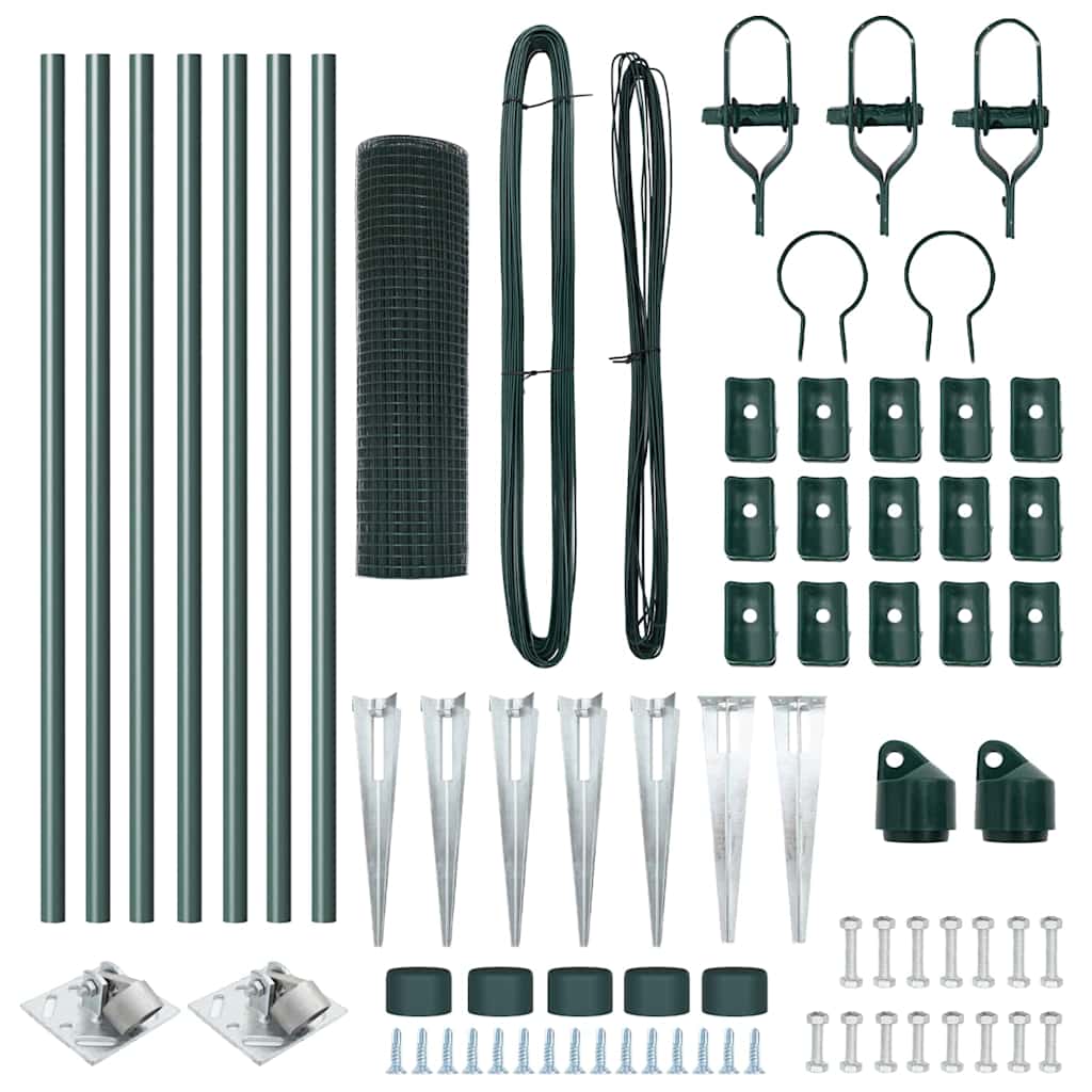 Zaunpfosten Grün 10 x 0,5 m (25 x 25 mm Netz) Stahl
