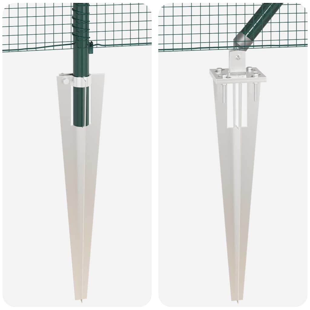 Zaunpfosten Grün 10 x 1,6 m (16 x 16 mm Maschenweite)