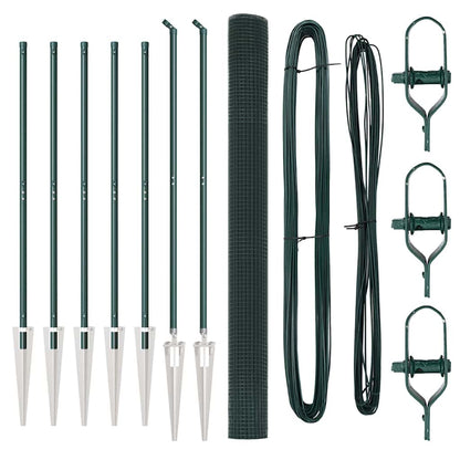 Zaunpfosten Grün 10 x 1,6 m (16 x 16 mm Maschenweite)