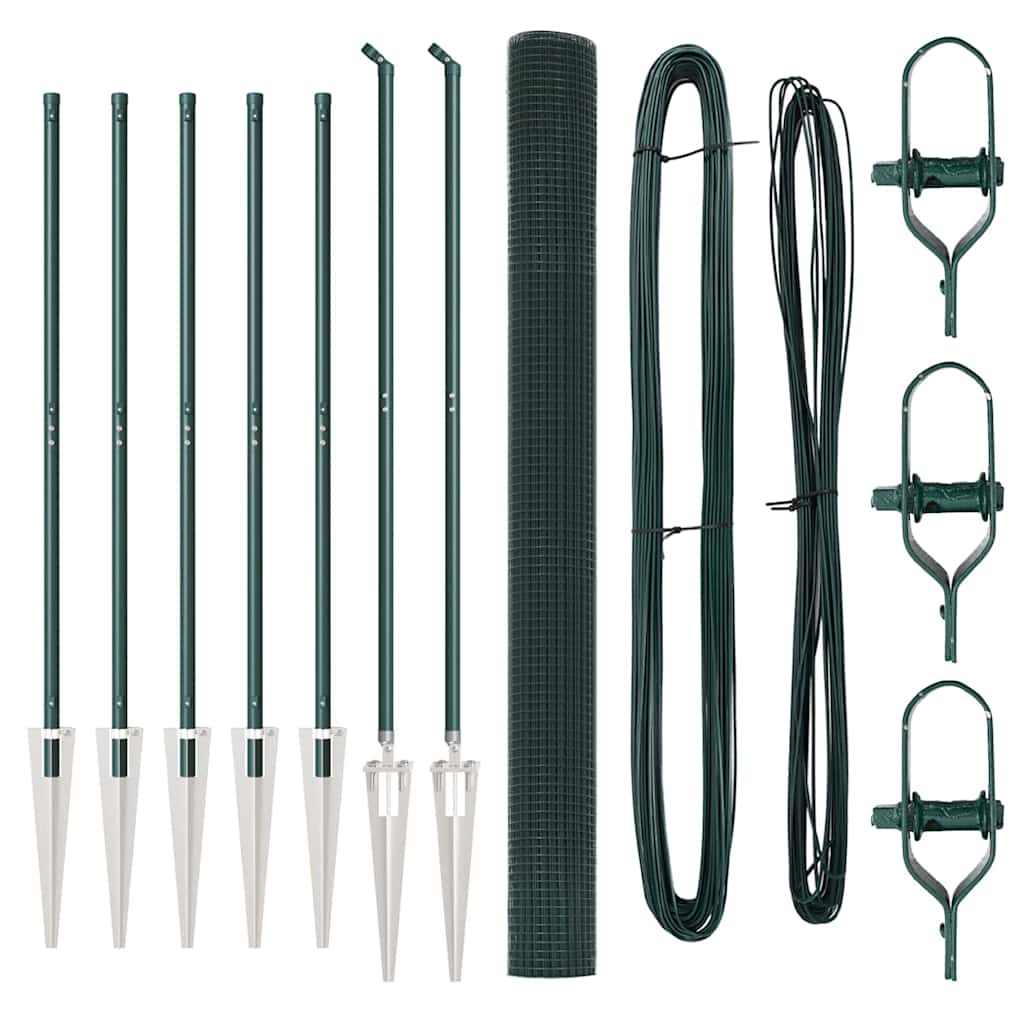 Zaunpfosten Grün 10 x 1,6 m (25 x 25 mm Maschenweite)