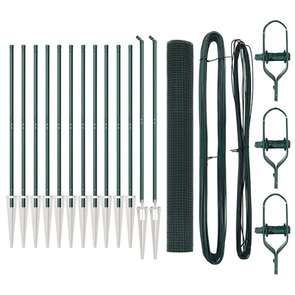 Zaunpfosten Grün 25 x 1 m (12 x 12 mm Masche) Stahl