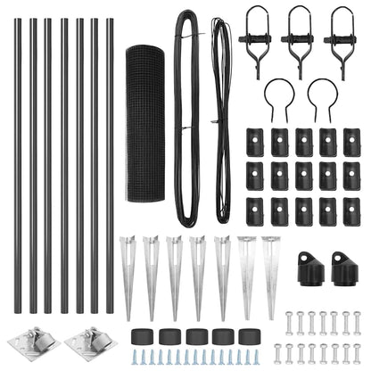 Zaunpfosten Grau 10 x 0,5 m (12 x 12 mm Netz) Stahl