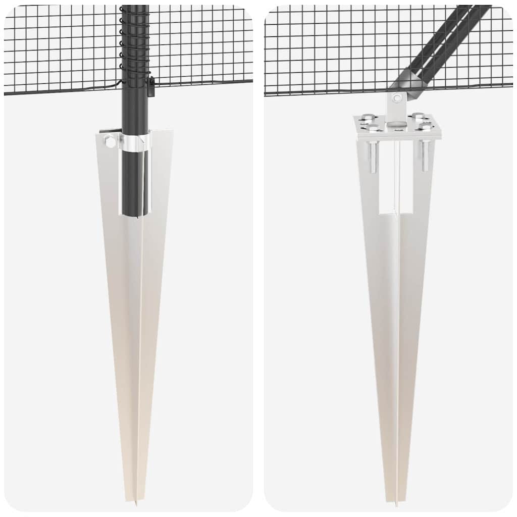 Zaunpfosten Grau 25 x 1,5 m (12 x 12 mm Netz) Stahl