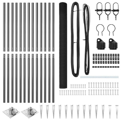 Zaunpfosten Grau 25 x 1,5 m (12 x 12 mm Netz) Stahl