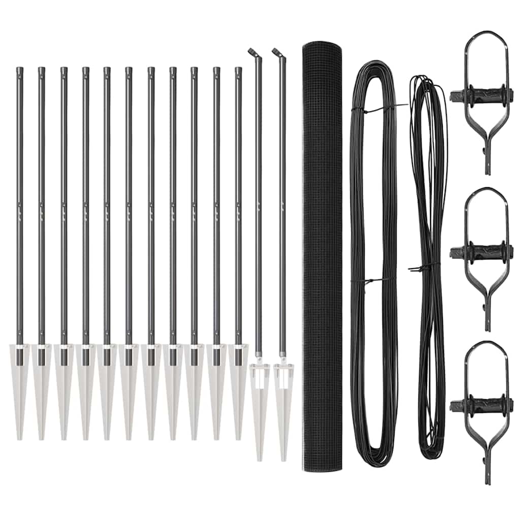 Zaunpfosten Grau 25 x 1,5 m (25 x 25 mm Maschendraht) Stahl