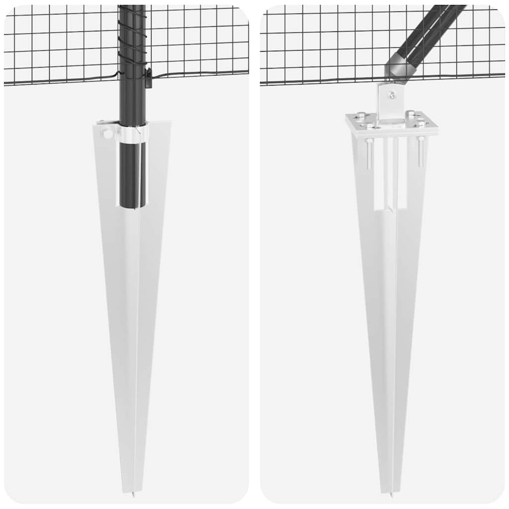 Zaunpfosten Grau 50 x 0,5 m (19 x 19 mm Netz) Stahl und PVC