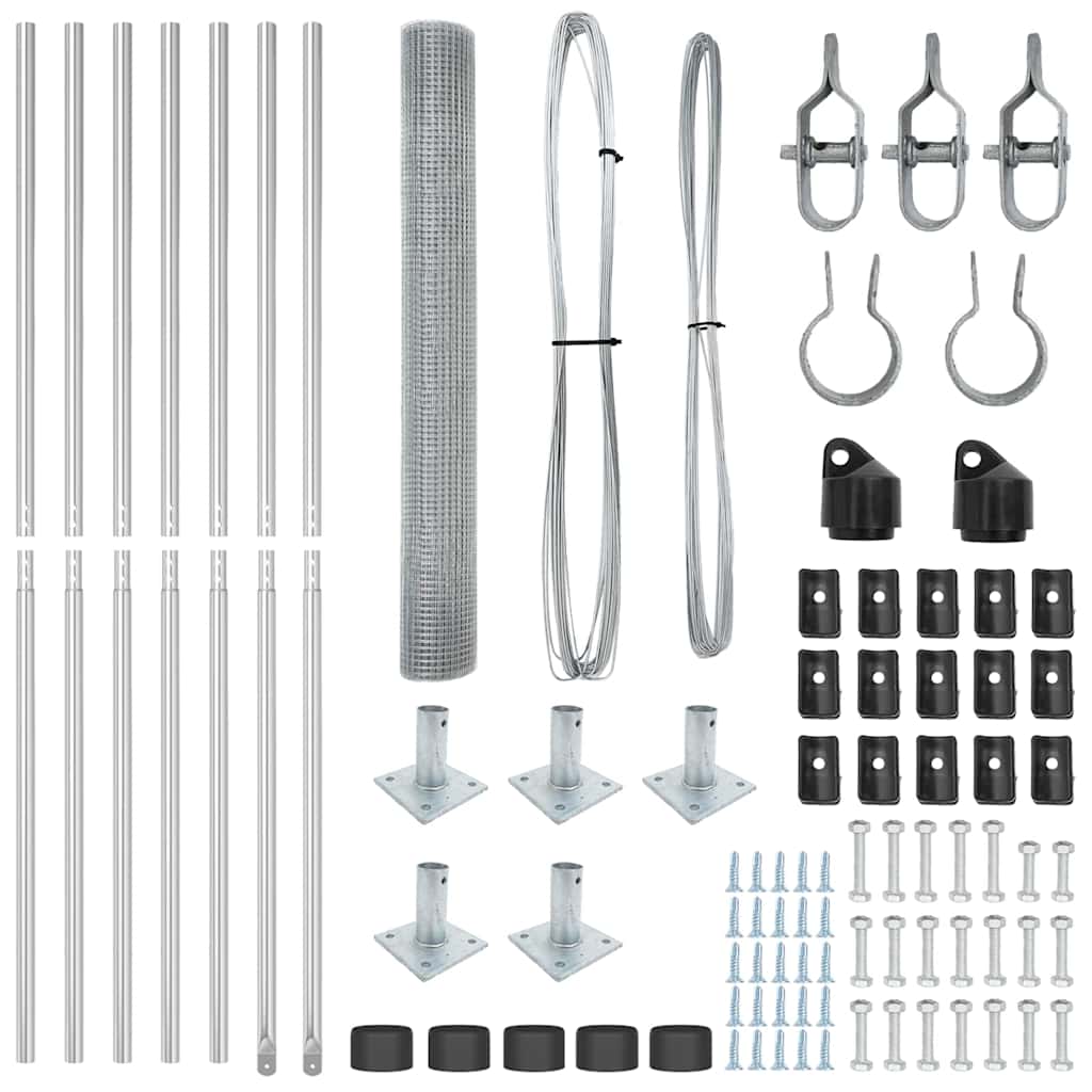 Zaunpfosten Silber 10 x 0,8 m (12 x 12 mm Maschendraht) Stahl