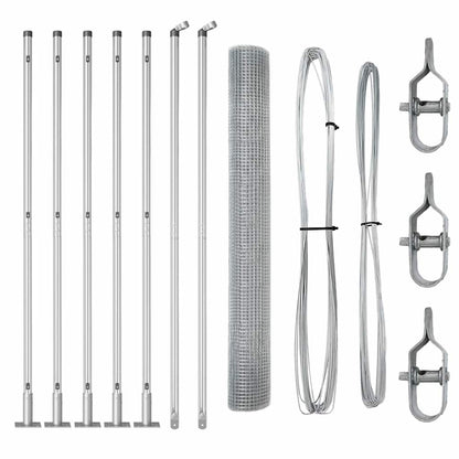 Zaunpfosten Silber 10 x 1,2 m (16 x 16 mm Netz) Stahl