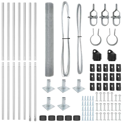 Zaunpfosten Silber 10 x 1,2 m (16 x 16 mm Netz) Stahl
