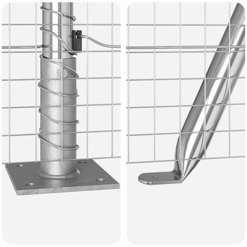 Zaunpfosten Silber 10 x 1,4 m (25 x 25 mm Netz) Stahl