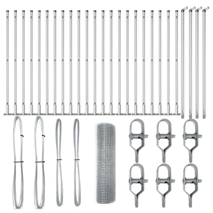 Zaunpfosten Silber 50 x 0,6 m (16 x 16 mm Maschen) Stahl