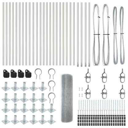 Zaunpfosten Silber 50 x 0,8 m (25 x 25 mm Maschen) Stahl